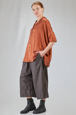 long and wide shirt in washed silk and cotton satin garment dyed - ALBUM DI FAMIGLIA 