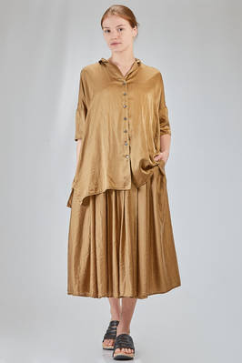 long and wide shirt in washed silk and cotton satin garment dyed - ALBUM DI FAMIGLIA 