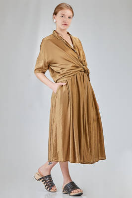 long and wide shirt in washed silk and cotton satin garment dyed - ALBUM DI FAMIGLIA 