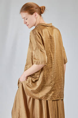 long and wide shirt in washed silk and cotton satin garment dyed - ALBUM DI FAMIGLIA 