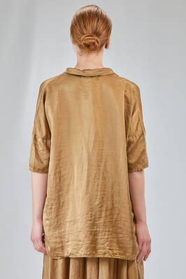 long and wide shirt in washed silk and cotton satin garment dyed - ALBUM DI FAMIGLIA 