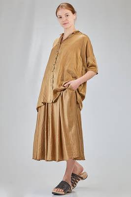 long and wide shirt in washed silk and cotton satin garment dyed - ALBUM DI FAMIGLIA 