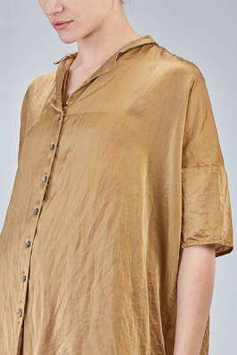 long and wide shirt in washed silk and cotton satin garment dyed - ALBUM DI FAMIGLIA 