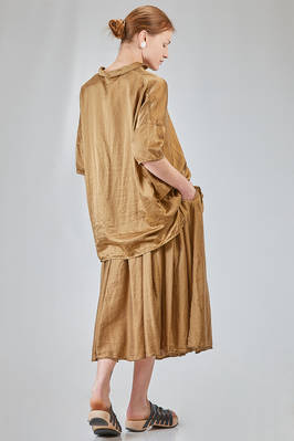 long and wide shirt in washed silk and cotton satin garment dyed - ALBUM DI FAMIGLIA 