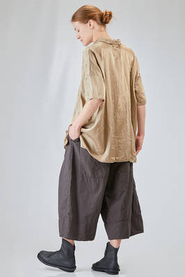 long and wide shirt in washed silk and cotton satin garment dyed - ALBUM DI FAMIGLIA 