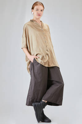 long and wide shirt in washed silk and cotton satin garment dyed - ALBUM DI FAMIGLIA 