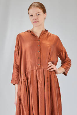 long and wide dress in washed silk and cotton satin garment dyed - ALBUM DI FAMIGLIA 