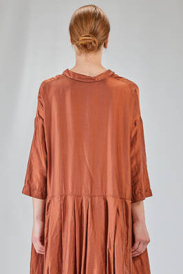 long and wide dress in washed silk and cotton satin garment dyed - ALBUM DI FAMIGLIA 