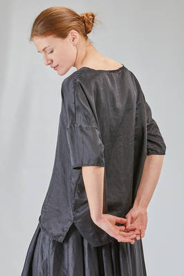 long and wide top in washed silk and cotton satin garment dyed - ALBUM DI FAMIGLIA 