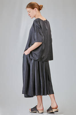 long and wide top in washed silk and cotton satin garment dyed - ALBUM DI FAMIGLIA 