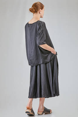 long and wide top in washed silk and cotton satin garment dyed - ALBUM DI FAMIGLIA 