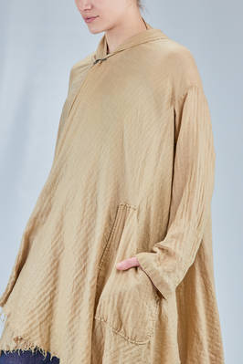 giacca/cardigan lunga e ampia in twill morbido di cachemire e seta lavati - ATELIER SUPPAN 