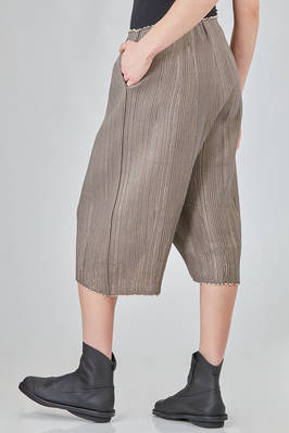 wide trousers, under the knee, in cotton knit with rounded vertical folds - BOBOUTIC 