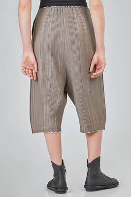 wide trousers, under the knee, in cotton knit with rounded vertical folds - BOBOUTIC 