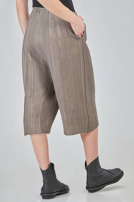wide trousers, under the knee, in cotton knit with rounded vertical folds - BOBOUTIC 