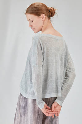 hip-lenght sweater, wide, in light flamed linen and polyamide knit - F-CASHMERE by FISSORE 