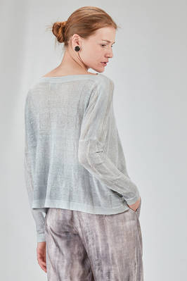 hip-lenght sweater, wide, in light flamed linen and polyamide knit - F-CASHMERE by FISSORE 