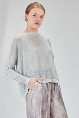 hip-lenght sweater, wide, in light flamed linen and polyamide knit - F-CASHMERE by FISSORE 