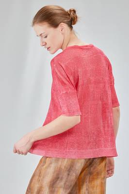 long and straight t-shirt in light flamed linen and polyamide knit - F-CASHMERE by FISSORE 