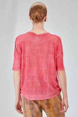 long and straight t-shirt in light flamed linen and polyamide knit - F-CASHMERE by FISSORE 