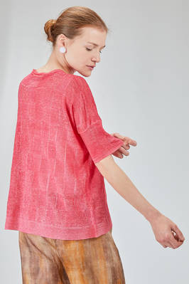long and straight t-shirt in light flamed linen and polyamide knit - F-CASHMERE by FISSORE 
