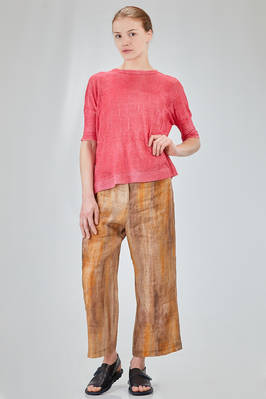 long and straight t-shirt in light flamed linen and polyamide knit - F-CASHMERE by FISSORE 