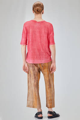 long and straight t-shirt in light flamed linen and polyamide knit - F-CASHMERE by FISSORE 