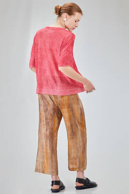 long and straight t-shirt in light flamed linen and polyamide knit - F-CASHMERE by FISSORE 