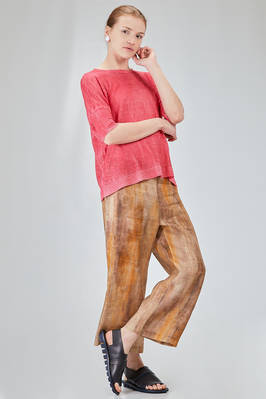 long and straight t-shirt in light flamed linen and polyamide knit - F-CASHMERE by FISSORE 