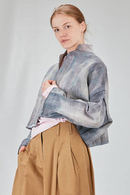 caban al fianco, ampio, in bourette di canapa tutta sfumata - F-CASHMERE by FISSORE 