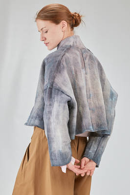 caban al fianco, ampio, in bourette di canapa tutta sfumata - F-CASHMERE by FISSORE 