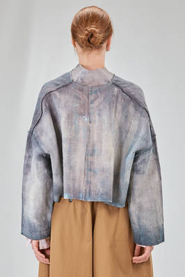 caban al fianco, ampio, in bourette di canapa tutta sfumata - F-CASHMERE by FISSORE 