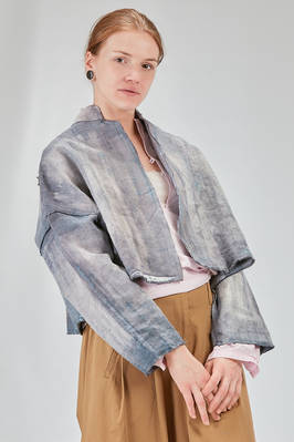 caban al fianco, ampio, in bourette di canapa tutta sfumata - F-CASHMERE by FISSORE 