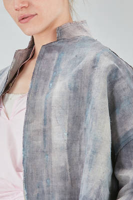 caban al fianco, ampio, in bourette di canapa tutta sfumata - F-CASHMERE by FISSORE 