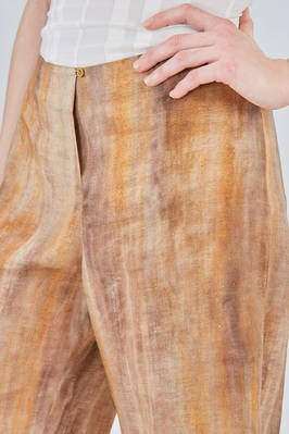ankle length trousers in printed linen canvas - F-CASHMERE by FISSORE 