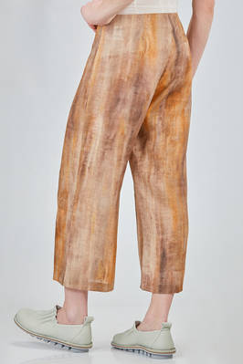 ankle length trousers in printed linen canvas - F-CASHMERE by FISSORE 
