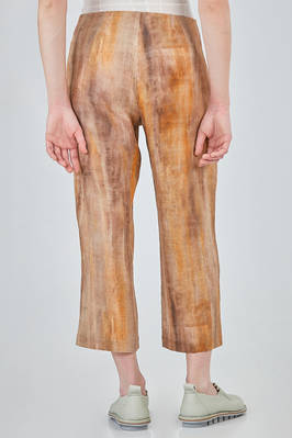 ankle length trousers in printed linen canvas - F-CASHMERE by FISSORE 
