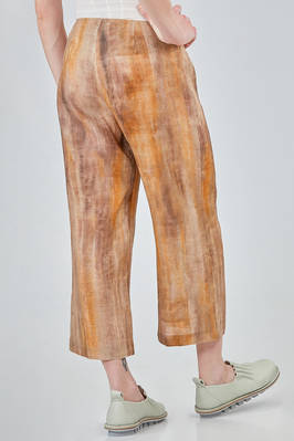ankle length trousers in printed linen canvas - F-CASHMERE by FISSORE 