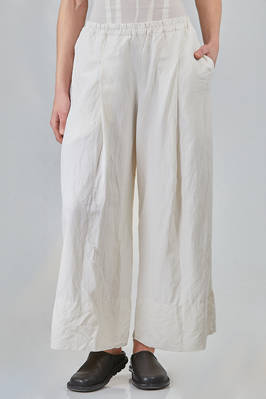 wide trousers in washed linen and silk shantung  - 363