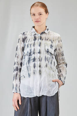 hip-lenght shirt, soft, in light washed and hand dyed linen organza  - 363