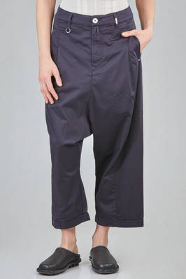 short and wide trousers in light cotton and elastan canvas  - 406