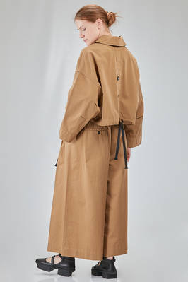 hip-lenght caban, wide, in light cotton canvas and cotton mesh - ISABEL BENENATO 