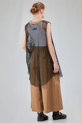 hip-lenght caban, wide, in light cotton canvas and cotton mesh - ISABEL BENENATO 