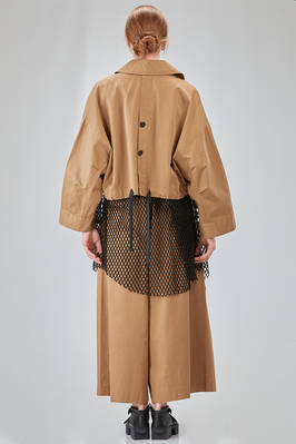 hip-lenght caban, wide, in light cotton canvas and cotton mesh - ISABEL BENENATO 