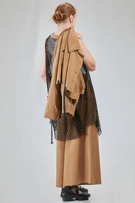 hip-lenght caban, wide, in light cotton canvas and cotton mesh - ISABEL BENENATO 