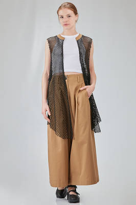 hip-lenght caban, wide, in light cotton canvas and cotton mesh - ISABEL BENENATO 