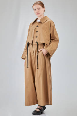 hip-lenght caban, wide, in light cotton canvas and cotton mesh - ISABEL BENENATO 