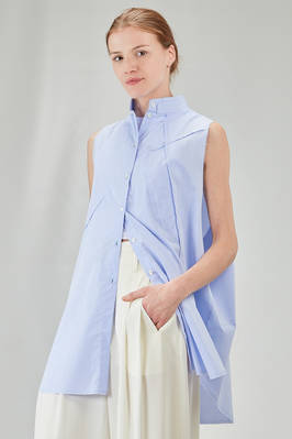long and wide shirt in cotton makò - ISABEL BENENATO 
