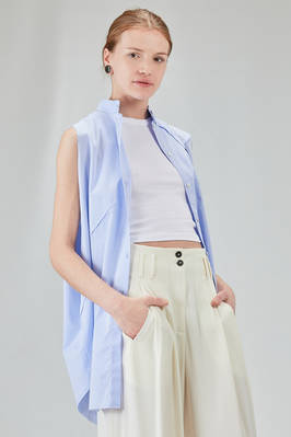 long and wide shirt in cotton makò - ISABEL BENENATO 