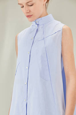 long and wide shirt in cotton makò - ISABEL BENENATO 